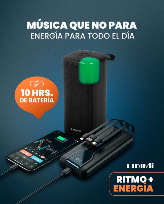 SUPER PACK POWER BANK 40000 + PARLANTE S017 XTRA BASS