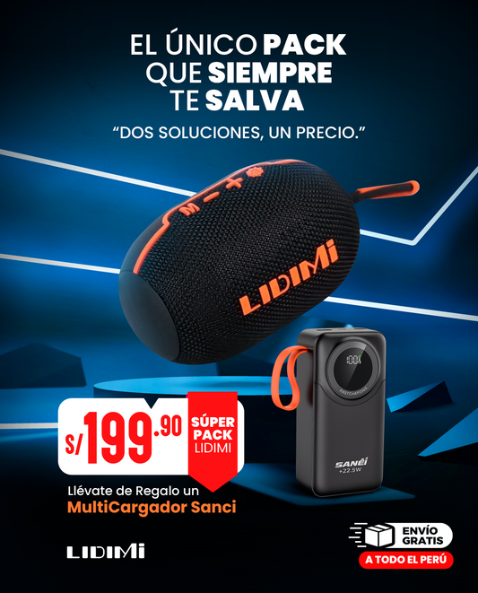 SUPER PACK POWER BANK 50000 + PARLANTE S826 XTRA BASS